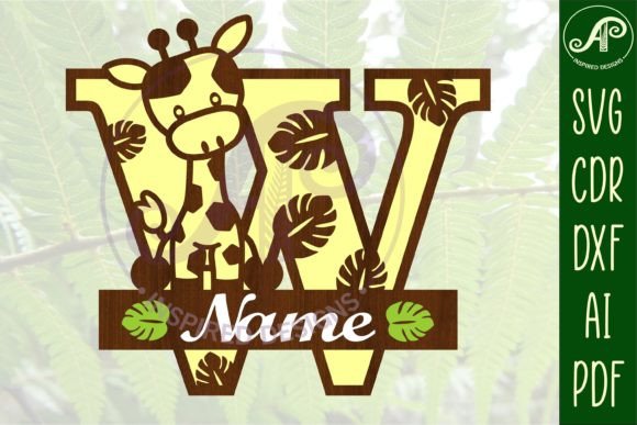 Download Giraffe Capital W Letter Monogram SVG - Premium Resources