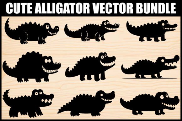 Download Cute Cartoon Alligator Vector Bundle - Premium Resources
