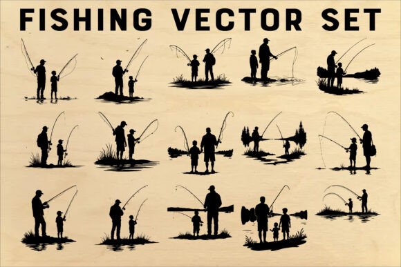 Download Fishing Silhouette Vector Bundle - Premium Resources